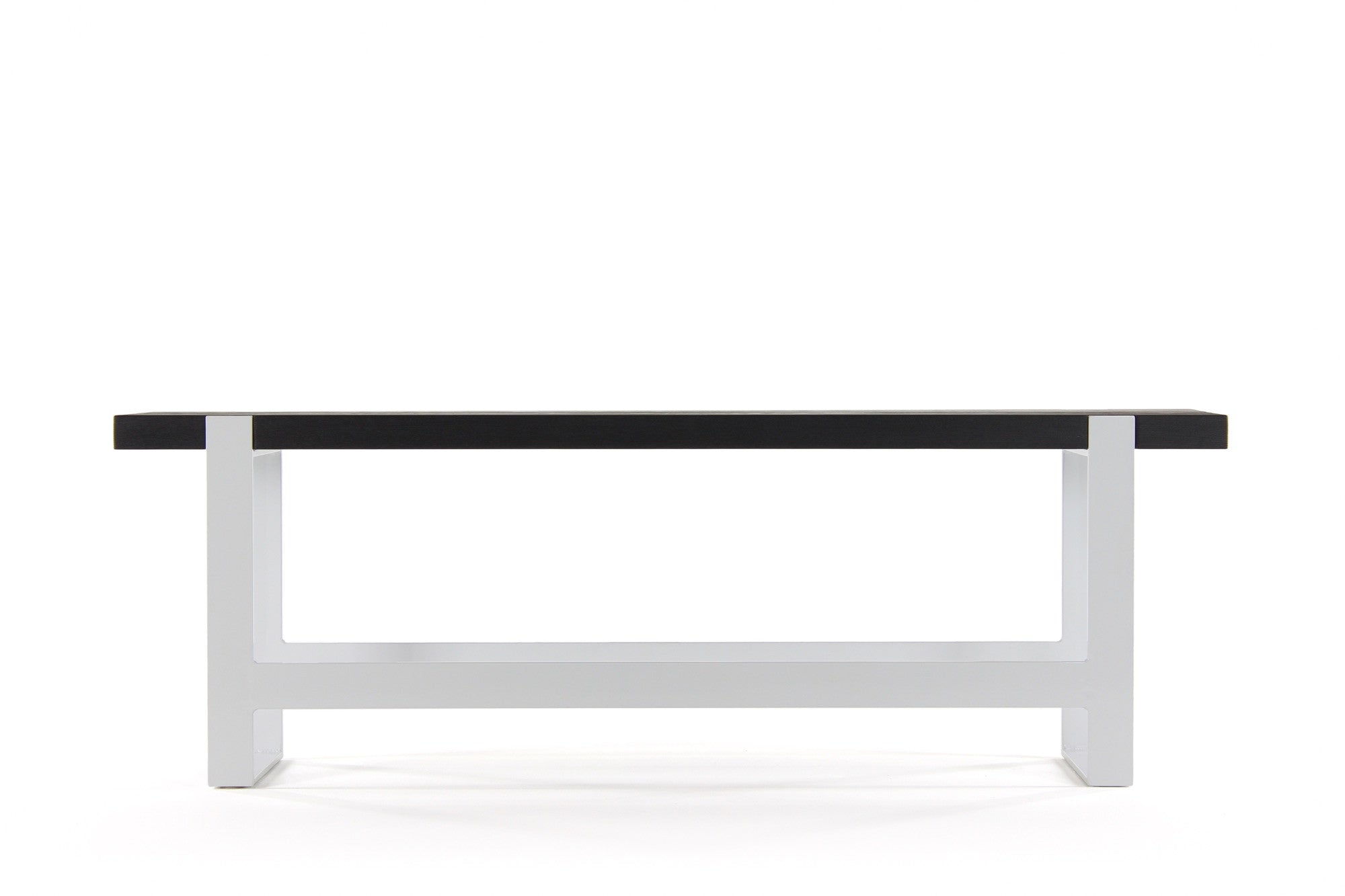 original counter bench | volcanic ash wood finish with gloss white steel
