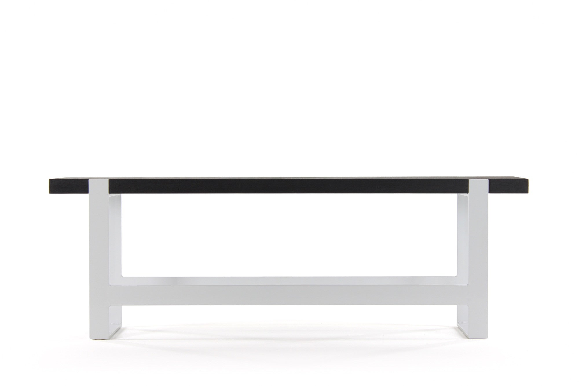 original counter bench | volcanic ash wood finish with gloss white steel