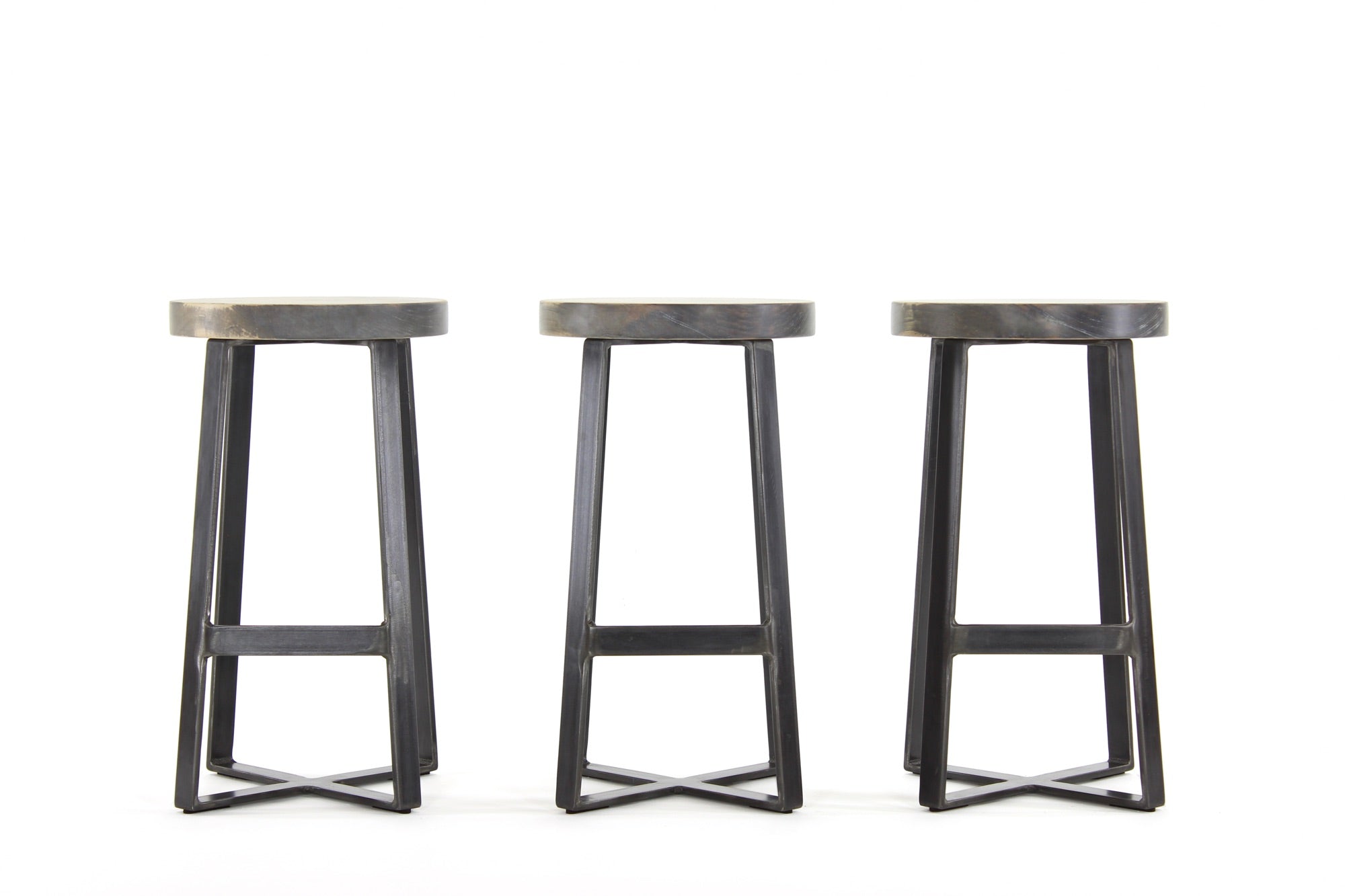 the molly counter stool | worn maple wood finish with waxed steel
