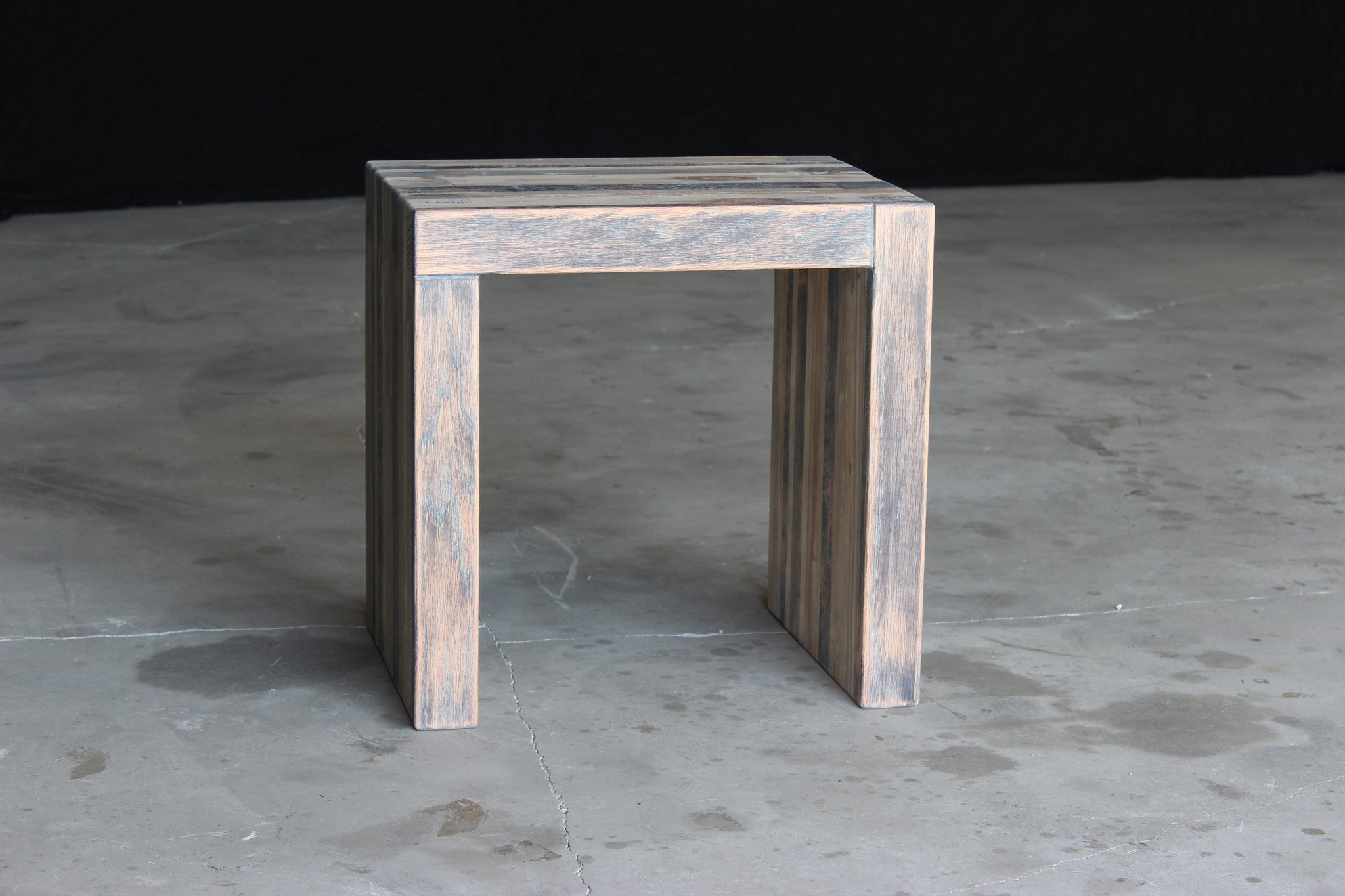 bento side table | aged wood finish
